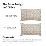 Beige Floral Block Print Pillow Covers - Set of 2