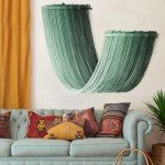 Boho Macrame Wall Hanging with Tassels - Green