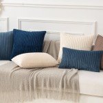 Boho Striped Corduroy Pillow Covers - Set of 2