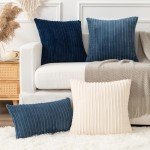 Boho Striped Corduroy Pillow Covers - Set of 2