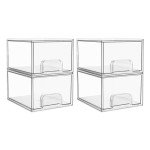 Clear Stackable Storage Drawers - 4 Pack