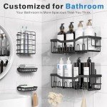 Rustproof Adhesive Shower Caddy Set – 5 Pack