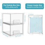 Clear Stackable Storage Drawers - 4 Pack