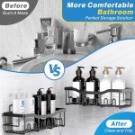 Rustproof Adhesive Shower Caddy Set – 5 Pack