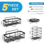 Rustproof Adhesive Shower Caddy Set – 5 Pack