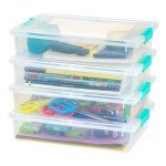 Clear Stackable Plastic Storage Bins - 4 Pack