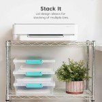 Clear Stackable Plastic Storage Bins - 4 Pack