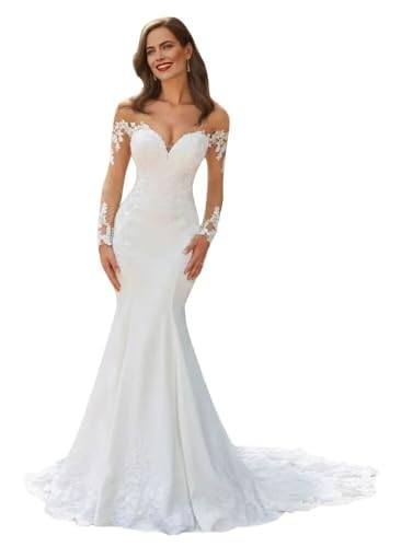 2023 Boho Mermaid Wedding Dress with Lace Applique