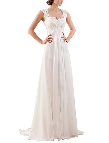 2023 Ivory Lace Bridal Gown for Beach Civil Wedding