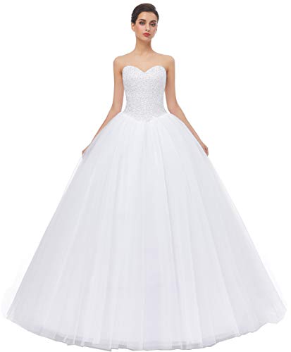White Ball Gown Bridal Wedding Dress - Size US4