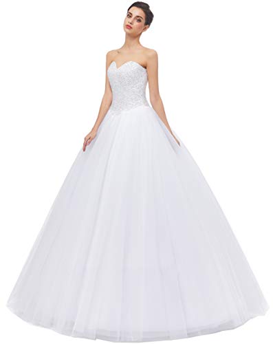 White Ball Gown Bridal Wedding Dress - Size US4