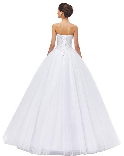 White Ball Gown Bridal Wedding Dress - Size US4