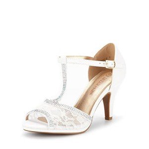 White Open Toe Stiletto Heel Sandal for weddings