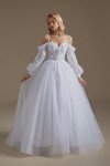 SoDigne 2024 Cold Shoulder Lace Wedding Gown White