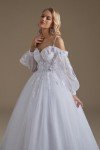 SoDigne 2024 Cold Shoulder Lace Wedding Gown White