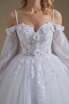 SoDigne 2024 Cold Shoulder Lace Wedding Gown White