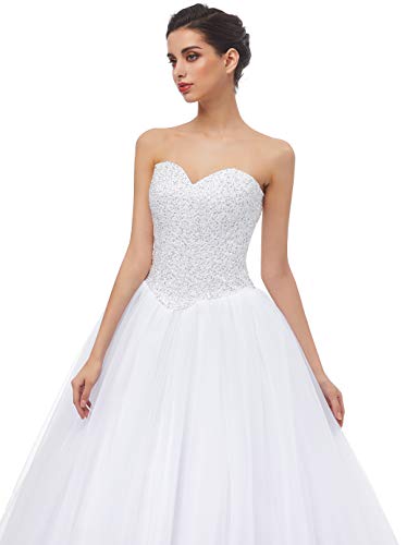 White Ball Gown Bridal Wedding Dress - Size US4