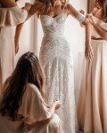 LIPOSA Bohemian Lace Wedding Gown Sweetheart Beach Bride