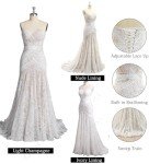LIPOSA Bohemian Lace Wedding Gown Sweetheart Beach Bride