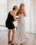 LIPOSA Bohemian Lace Wedding Gown Sweetheart Beach Bride