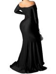 Elegant Off-The-Shoulder Long Sleeve Maxi Dress