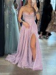 Burgundy A-Line Spaghetti Strap Prom Dress Size 10