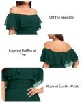 Plus Size Green Off-The-Shoulder Bridesmaid Maxi Dress