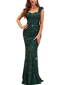 Elegant Sequin Fishtail Maxi Dress for Women