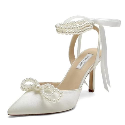 Ivory Pearl High Heel Wedding Shoes for Bride
