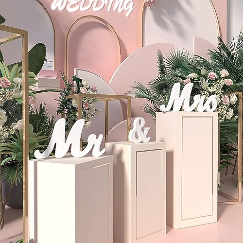 Large White Mr & Mrs Wedding Table Decor Set