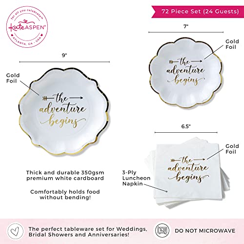 Adventure Begins" 72 Piece Elegant Party Tableware Set
