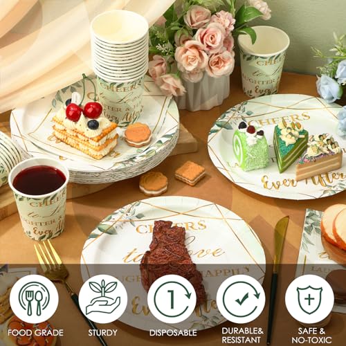 50 Greenery Wedding Favors Disposable Tableware Set Love
