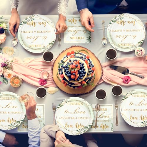 50 Greenery Wedding Favors Disposable Tableware Set Love