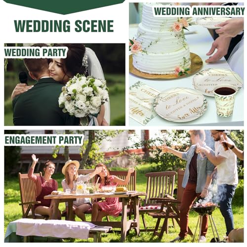 50 Greenery Wedding Favors Disposable Tableware Set Love