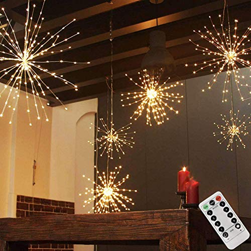 200LED Hanging Sphere Lights, Battery Operated Starburst Lights