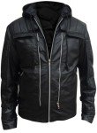 Batman Hooded Leather Jacket and Vest Combo