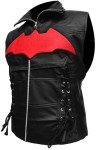 Batman Hooded Leather Jacket and Vest Combo