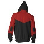 Robin Tim Drake 3D Anime Zip Hoodie - Red