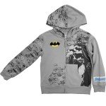 Batman Boys Zip-Up Hoodie – Sizes 4-7 Charcoal