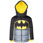 Batman Toddler Boys Gray Zip Up Puffer Jacket