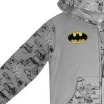 Batman Boys Zip-Up Hoodie – Sizes 4-7 Charcoal