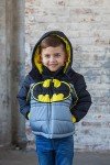 Batman Toddler Boys Gray Zip Up Puffer Jacket