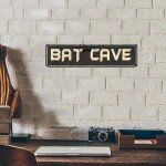Vintage Bat Cave Metal Wall Sign - 4x16 Inches