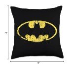 Distressed Classic Batman Logo Throw Pillow