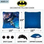 Batman Decorative Pillow Cover for Kids, 15"x15