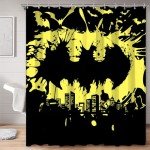 Batman Shower Curtain Set with Hooks, 72"x72