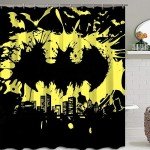 Batman Shower Curtain Set with Hooks, 72"x72