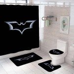 Batman Bathroom Set: Shower Curtain, Rug & Covers