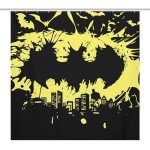 Batman Shower Curtain Set with Hooks, 72"x72