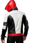 Red Hood Leather Jacket with Bat Logo